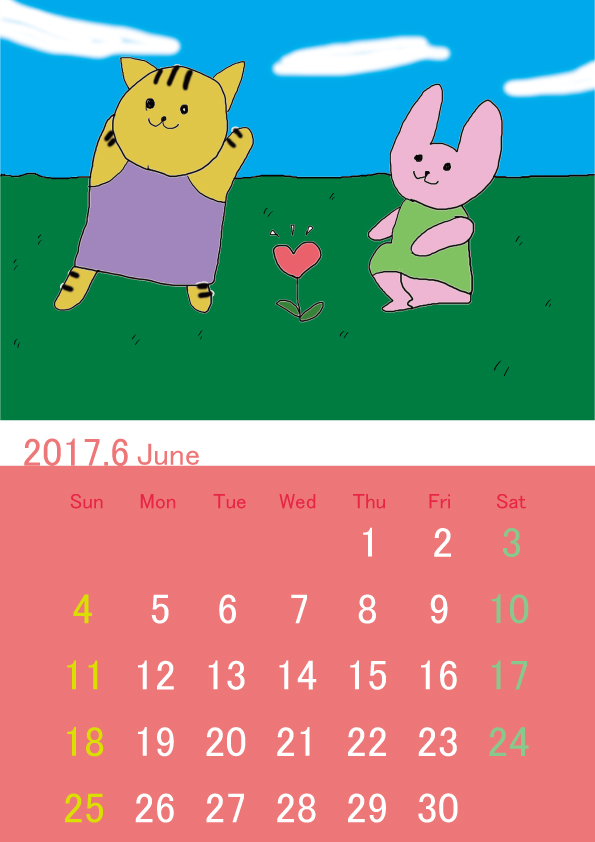 ６月カレンダー 札幌就労継続支援b型ミライク Melike